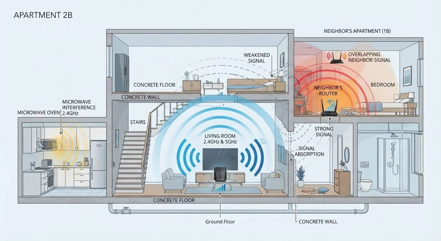 Why Walls, Microwaves, and Neighbours Are Quietly Slowing Down Your Wi-Fi